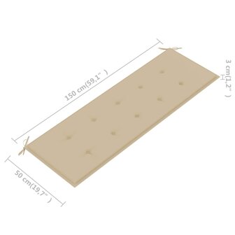 Tuinbank met kussen 157 cm massief acaciahout 8720286281932 9