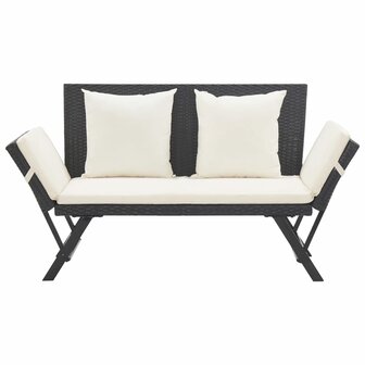 Tuinbank met kussens 176 cm poly rattan zwart 8719883729299 2