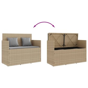 Tuinbank met kussens poly rattan beige 8721012309579 7