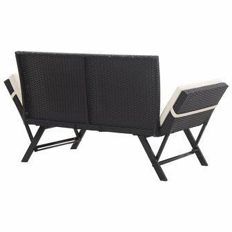 Tuinbankje met kussens 176 cm poly rattan zwart 8720286699270 4