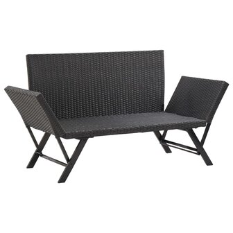 Tuinbankje met kussens 176 cm poly rattan zwart 8720286699270 7