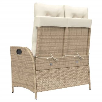 Tuinbankje verstelbaar met kussens poly rattan beige 8721012450561 5