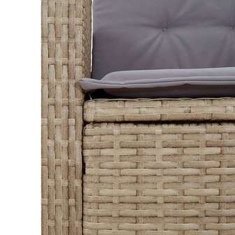 Tuinbankje verstelbaar met kussens poly rattan beige 8721012450578 7