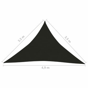 Zonnezeil 160 g/m&sup2; 3,5x3,5x4,9 m HDPE zwart 8720286103159 6