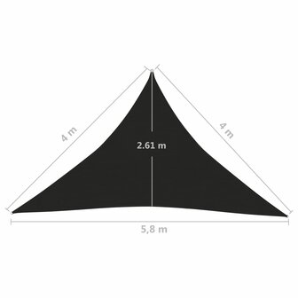 Zonnezeil 160 g/m&sup2; 4x4x5,8 m HDPE zwart 8720286103173 6