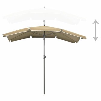 Parasol met paal 200x130 cm taupe 8720286205136 4