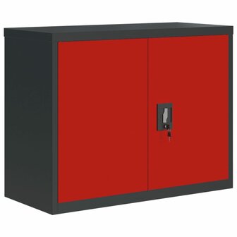 Archiefkast 90x40x70 cm staal antracietkleurig en rood 8720845889470 2