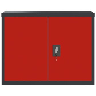 Archiefkast 90x40x70 cm staal antracietkleurig en rood 8720845889470 3