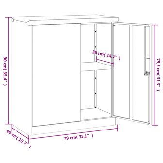 Archiefkast 79x40x90 cm staal antracietkleurig 8720845889579 9