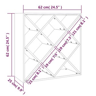 Wijnkast 62x25x62 cm massief grenenhout 8720845556105 8