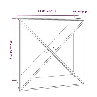 Wijnkast 62x25x62 cm massief grenenhout zwart 8720845557140 8