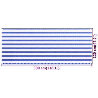 Balkonscherm 120x300 cm HDPE blauw en wit 8720286094556 5