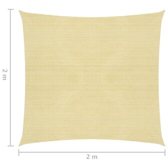 Zonnescherm HDPE vierkant 2x2 m beige 8718475505983 6