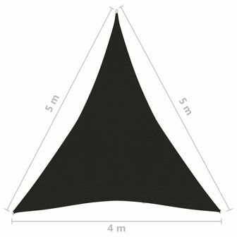 Zonnezeil 160 g/m&sup2; 4x5x5 m HDPE zwart 8720286103197 6