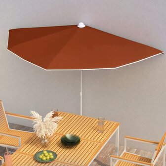 Parasol half met paal 180x90 cm terracottakleurig 8720286205235 1