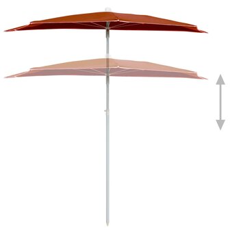 Parasol half met paal 180x90 cm terracottakleurig 8720286205235 4