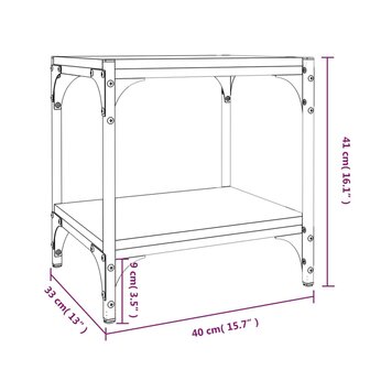 Tv-meubel 40x33x41 cm bewerkt hout en staal gerookt eikenkleur 8720287196860 9