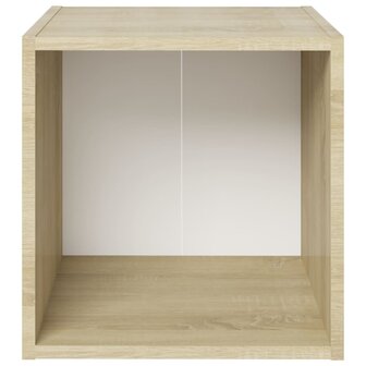 Tv-meubel 37x35x37 cm bewerkt hout wit en sonoma eikenkleurig 8720286354216 3