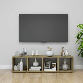 Tv-meubel 37x35x37 cm bewerkt hout wit en sonoma eikenkleurig 8720286354216 9