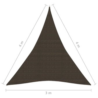 Zonnezeil 160 g/m&sup2; 3x4x4 m HDPE bruin 8720286103685 6