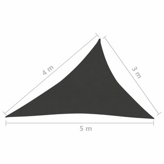 Zonnezeil 160 g/m&sup2; 3x4x5 m HDPE zwart 8720286103142 6