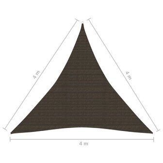 Zonnezeil 160 g/m&sup2; 4x4x4 m HDPE bruin 8720286103715 6