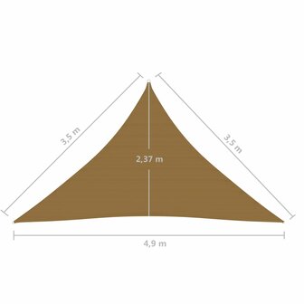 Zonnezeil 160 g/m&sup2; 3,5x3,5x4,9 m HDPE taupe 8720286099858 6