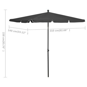 Parasol met paal 210x140 cm antracietkleurig 8720286205044 6