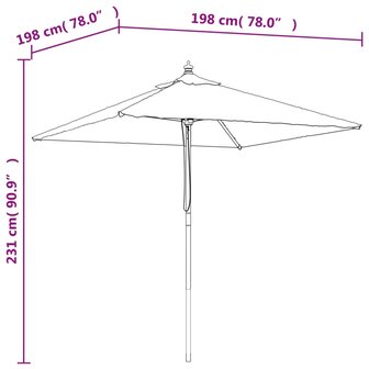 Parasol met houten paal 198x198x231 cm antracietkleurig 8720845760694 7