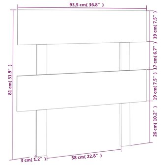 Hoofdbord 93,5x3x81 cm massief grenenhout honingbruin 8720287009344 6