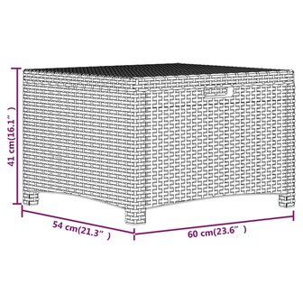 Tuinbox 60x54x41 cm PP rattan bruin 8720286831892 8