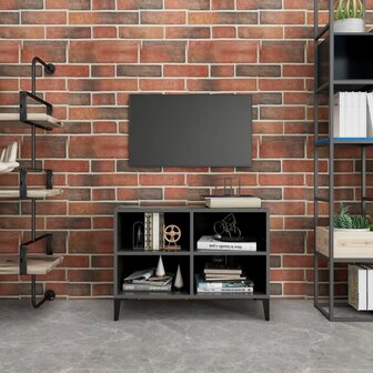 Tv-meubel met metalen poten 69,5x30x50 cm hoogglans grijs 8720286357491 1