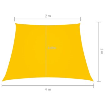 Zonnezeil trapezium 2/4x3 m oxford stof geel 8720286123720 6