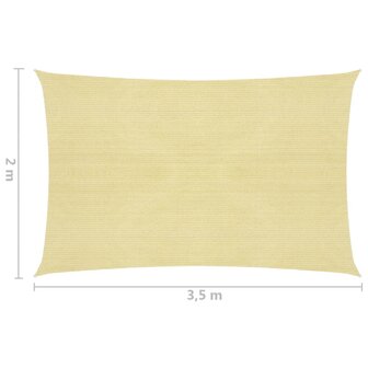 Zonnezeil 160 g/m&sup2; 2x3,5 m HDPE beige 8720286096819 6