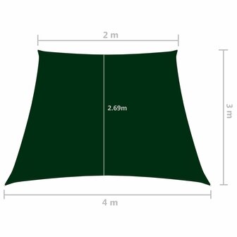 Zonnezeil trapezium 2/4x3 m oxford stof donkergroen 8720286122624 6