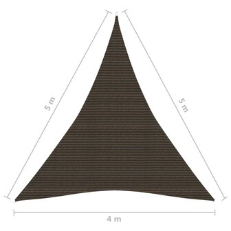 Zonnezeil 160 g/m&sup2; 4x5x5 m HDPE bruin 8720286103746 6