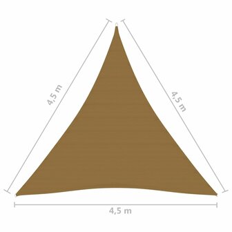 Zonnezeil 160 g/m&sup2; 4,5x4,5x4,5 m HDPE taupe 8720286099889 6