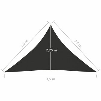 Zonnescherm driehoekig 2,5x2,5x3,5 m oxford stof 8720286119150 6