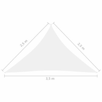 Zonnescherm driehoekig 2,5x2,5x3,5 m oxford stof wit 8720286120804 6