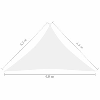 Zonnescherm driehoekig 3,5x3,5x4,9 m oxford stof wit 8720286120866 6