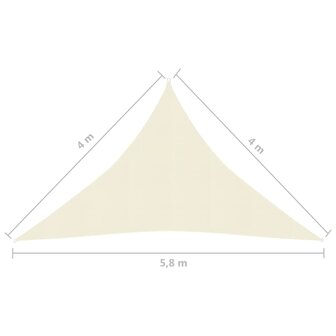 Zonnezeil 160 g/m&sup2; 4x4x5,8 m HDPE cr&egrave;mekleurig 8720286097670 6