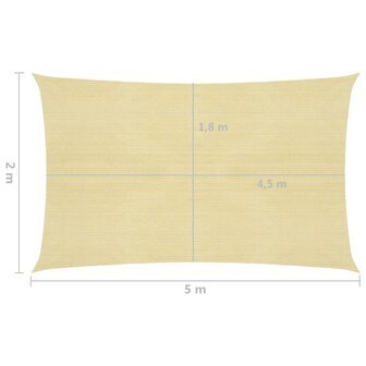 Zonnezeil 160 g/m&sup2; 2x5 m HDPE beige 8720286096840 6