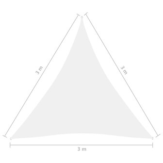 Zonnescherm driehoekig 3x3x3 m oxford stof wit 8720286120811 6
