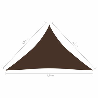 Zonnescherm driehoekig 3,5x3,5x4,9 m oxford stof bruin 8720286125816 6