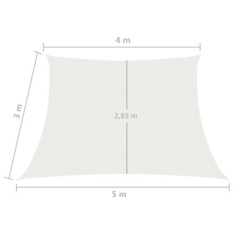 Zonnezeil 160 g/m&sup2; 4/5x3 m HDPE wit 8720286098332 6