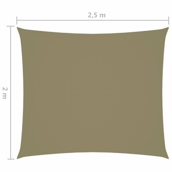 Zonnescherm rechthoekig 2x2,5 m oxford stof beige 8720286119457 6