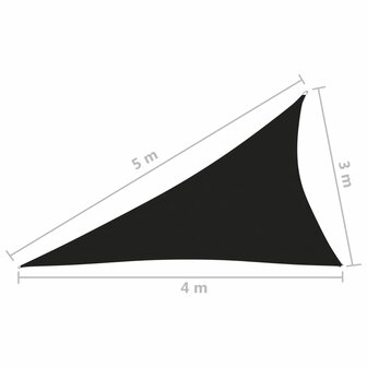 Zonnescherm driehoekig 3x4x5 m oxford stof zwart 8720286125243 6