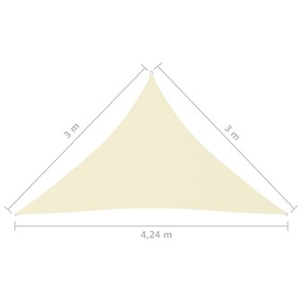 Zonnescherm driehoekig 3x3x4,24 m oxford stof cr&egrave;mekleurig 8720286120286 6