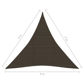 Zonnezeil 160 g/m&sup2; 5x5x5 m HDPE bruin 8720286103753 6