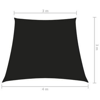 Zonnescherm trapezium 3/4x3 m oxford stof zwart 8720286125380 6